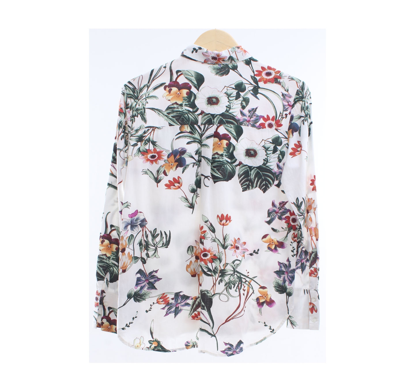 Mango White Floral Shirt