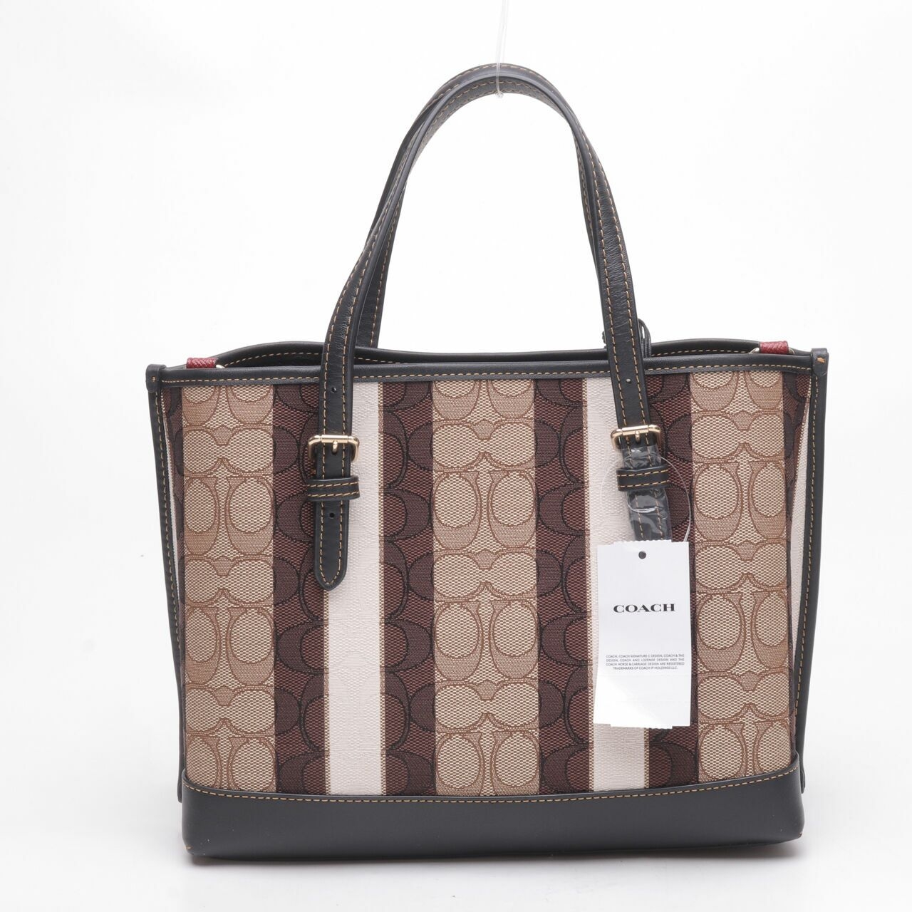 Coach Khaki Black Multi  C8416 Signature Jacquard Mollie 25 Satchel Bag