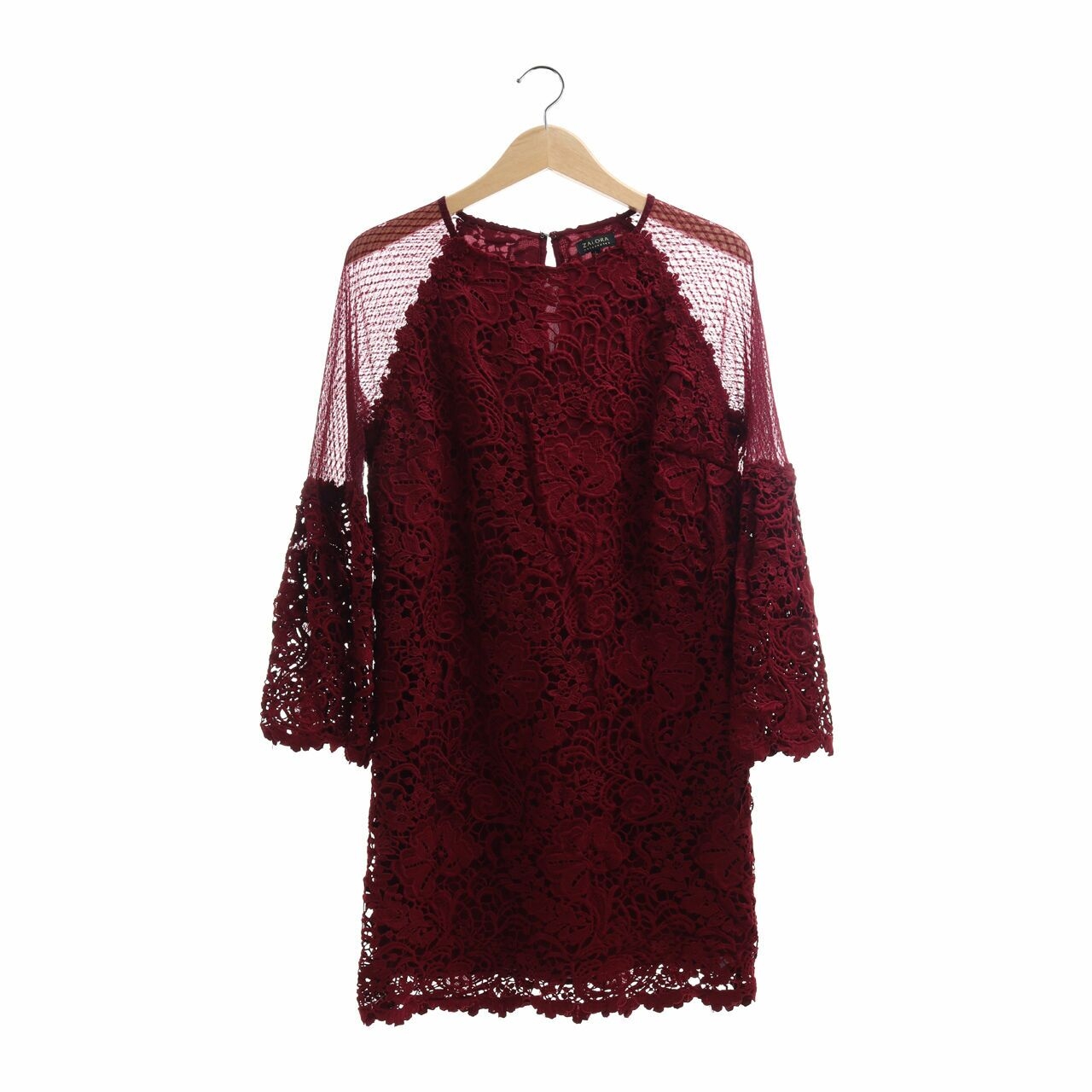 Zalora Maroon Lace Mini Dress