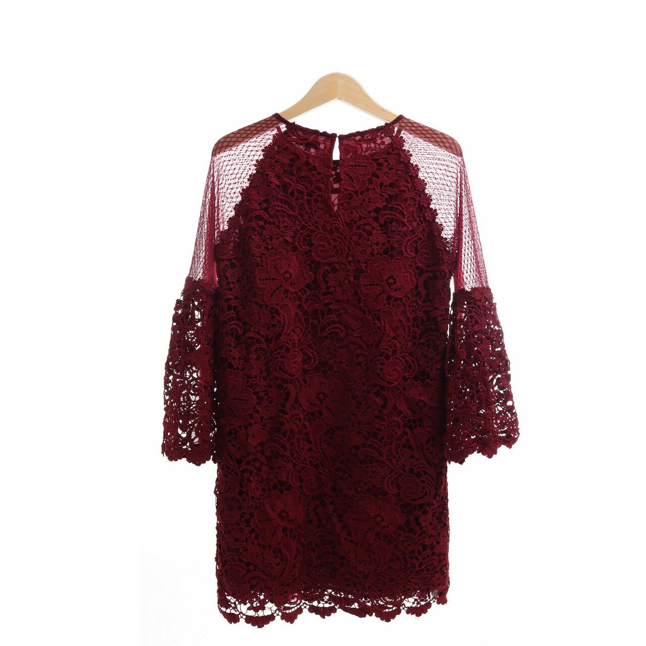 Zalora Maroon Lace Mini Dress