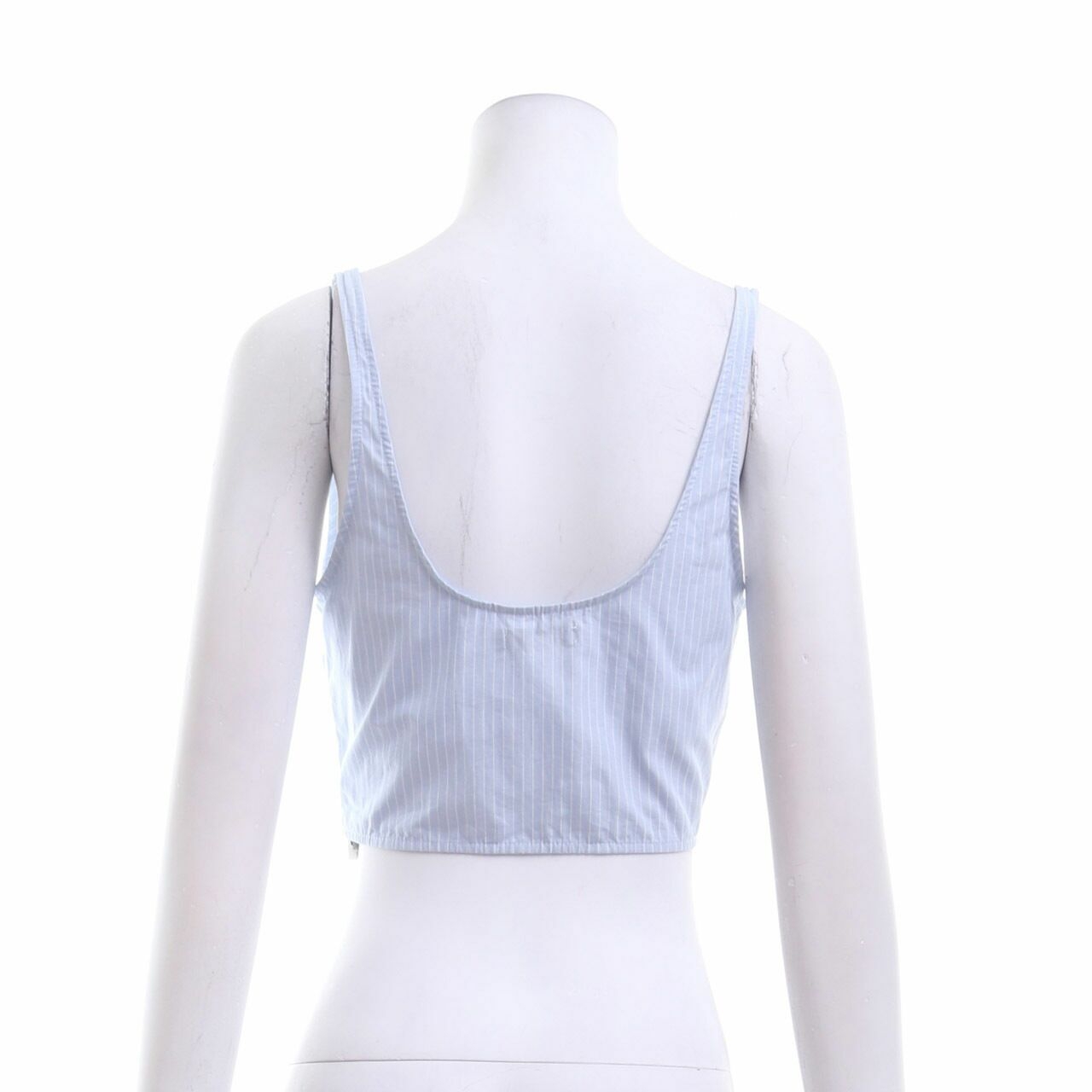 Bershka Blue Stripes Cropped Sleeveless