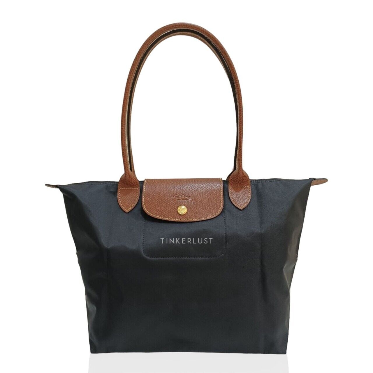 Longchamp Classic SLH Small Long Handle in Black/Brown Totebag