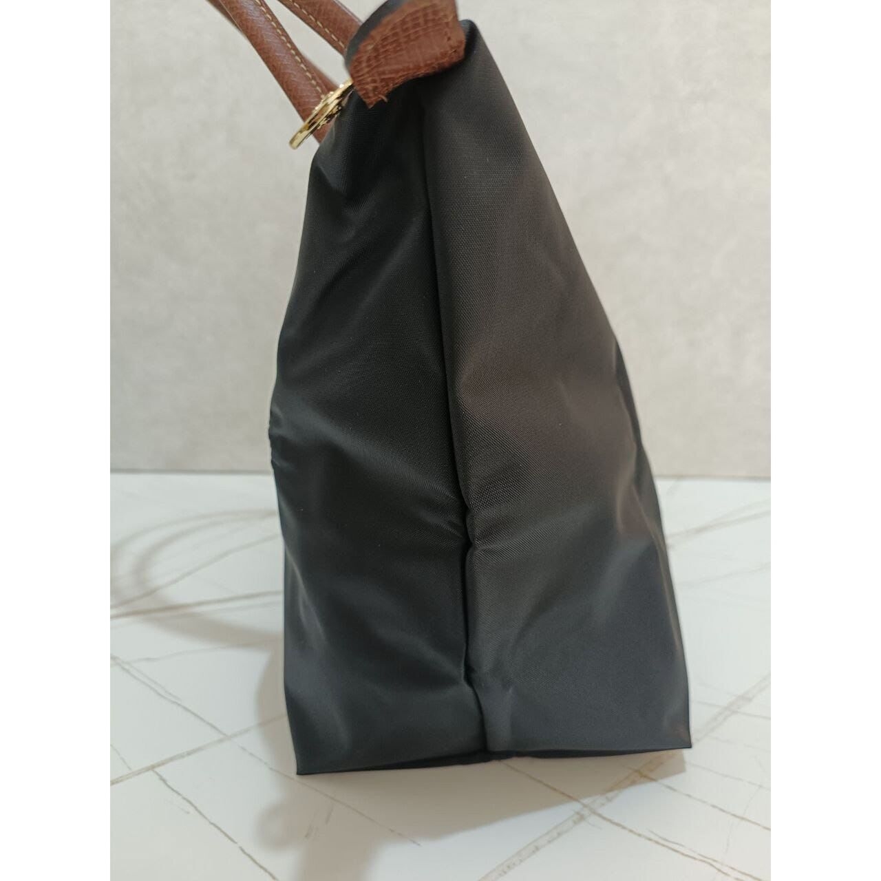 Longchamp Classic SLH Small Long Handle in Black/Brown Totebag