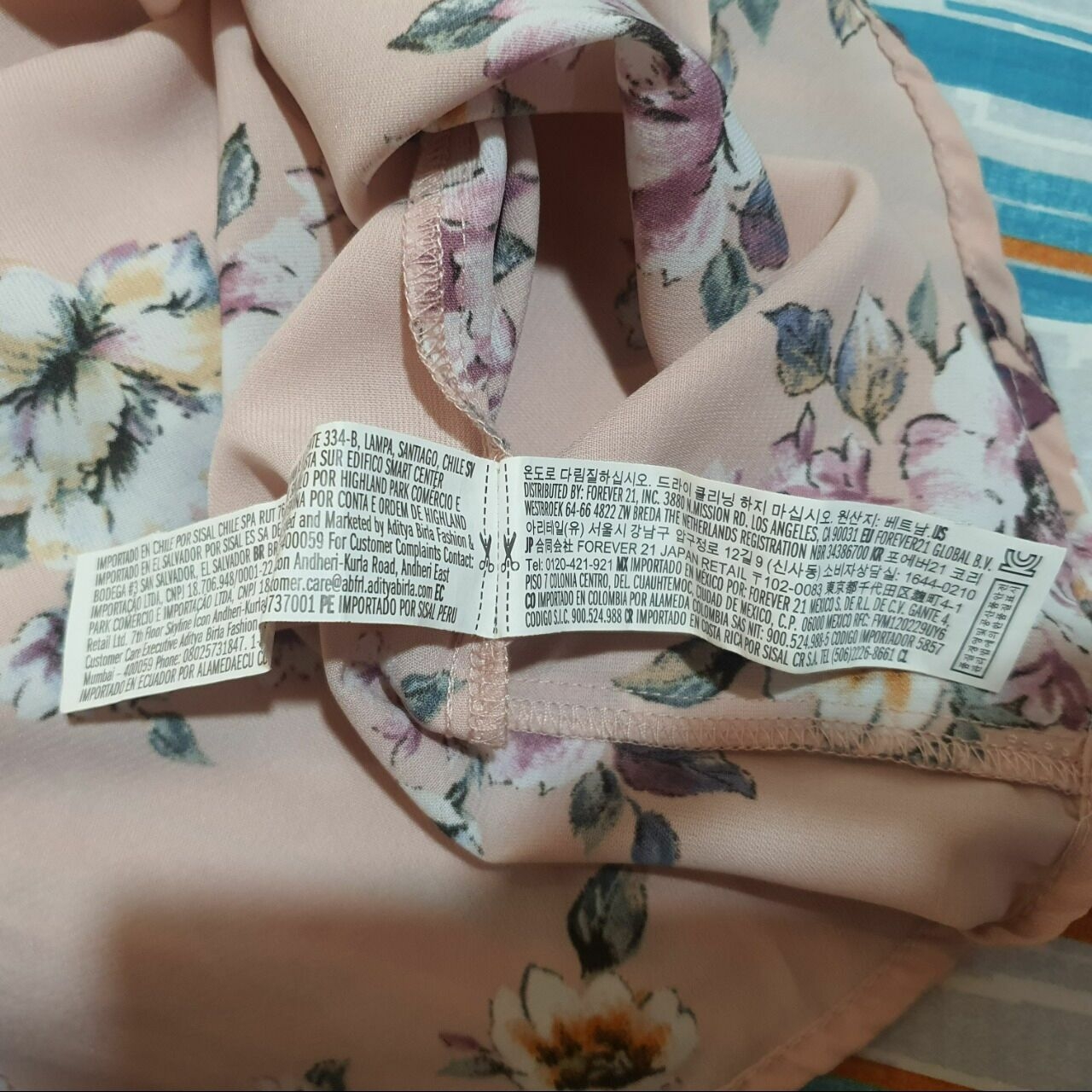 Forever 21 Pink & Cream Floral Blouse