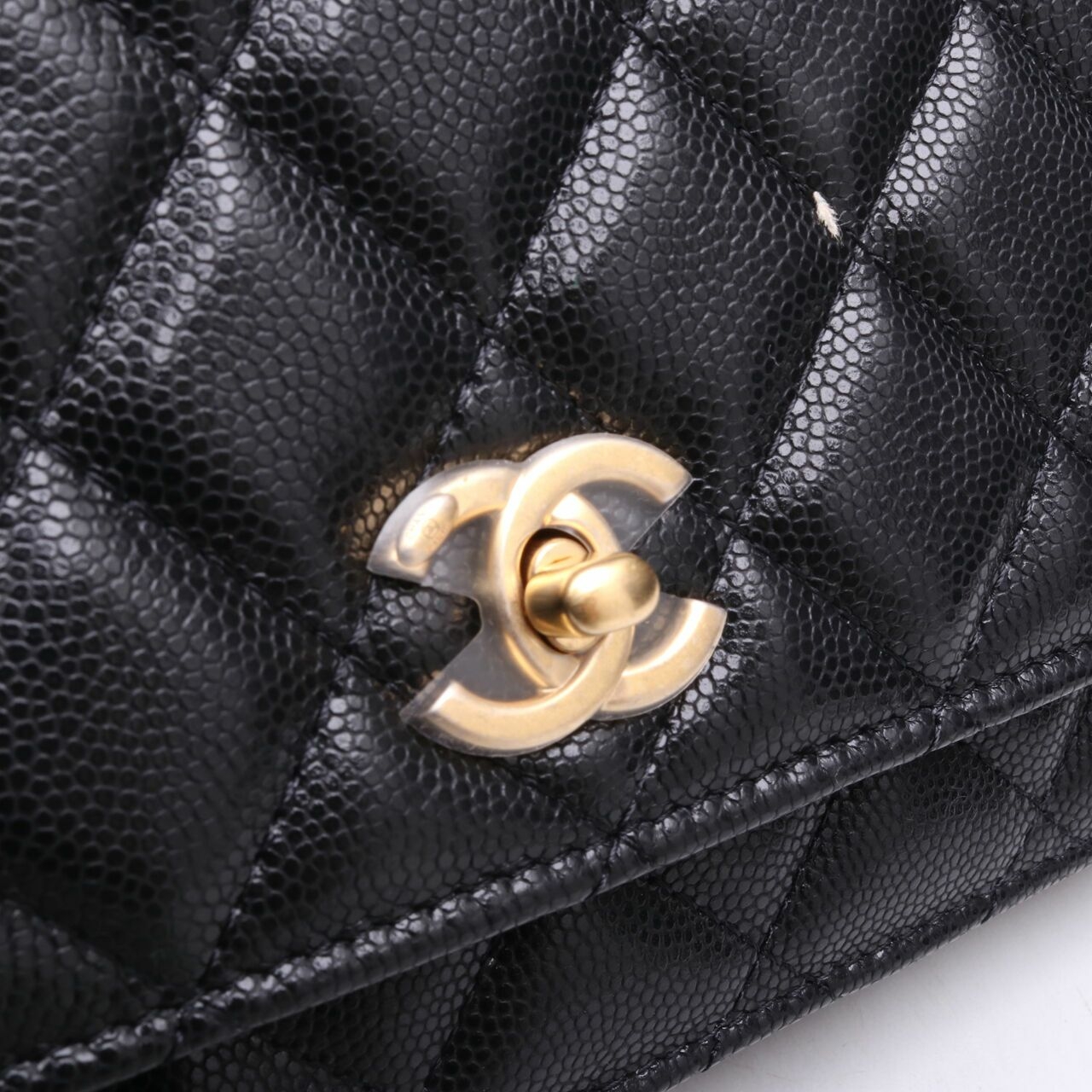 Chanel Gold Coin Chain Wallet WOC Black