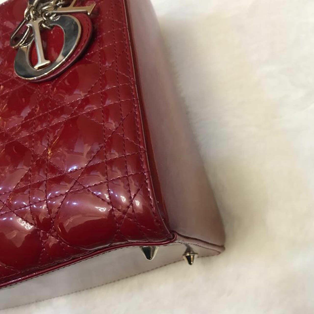 Chrsitian Dior Lady Dior Medium 2013 Red Satchel