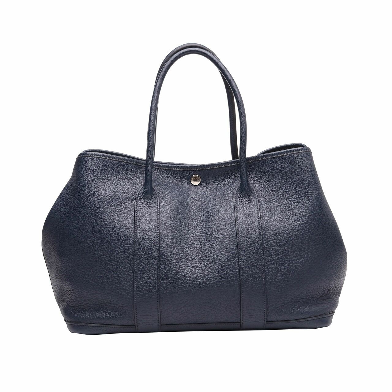 Hermes Garden Party PM Navy Togo Leather Hand Bag