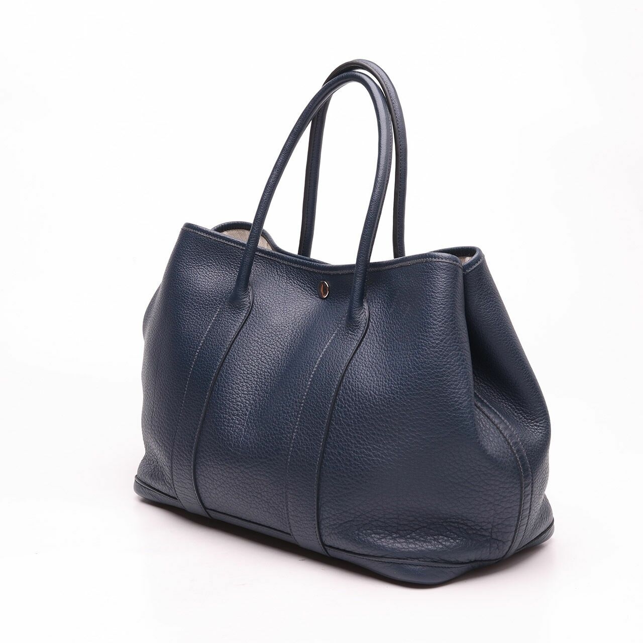 Hermes Garden Party PM Navy Togo Leather Hand Bag