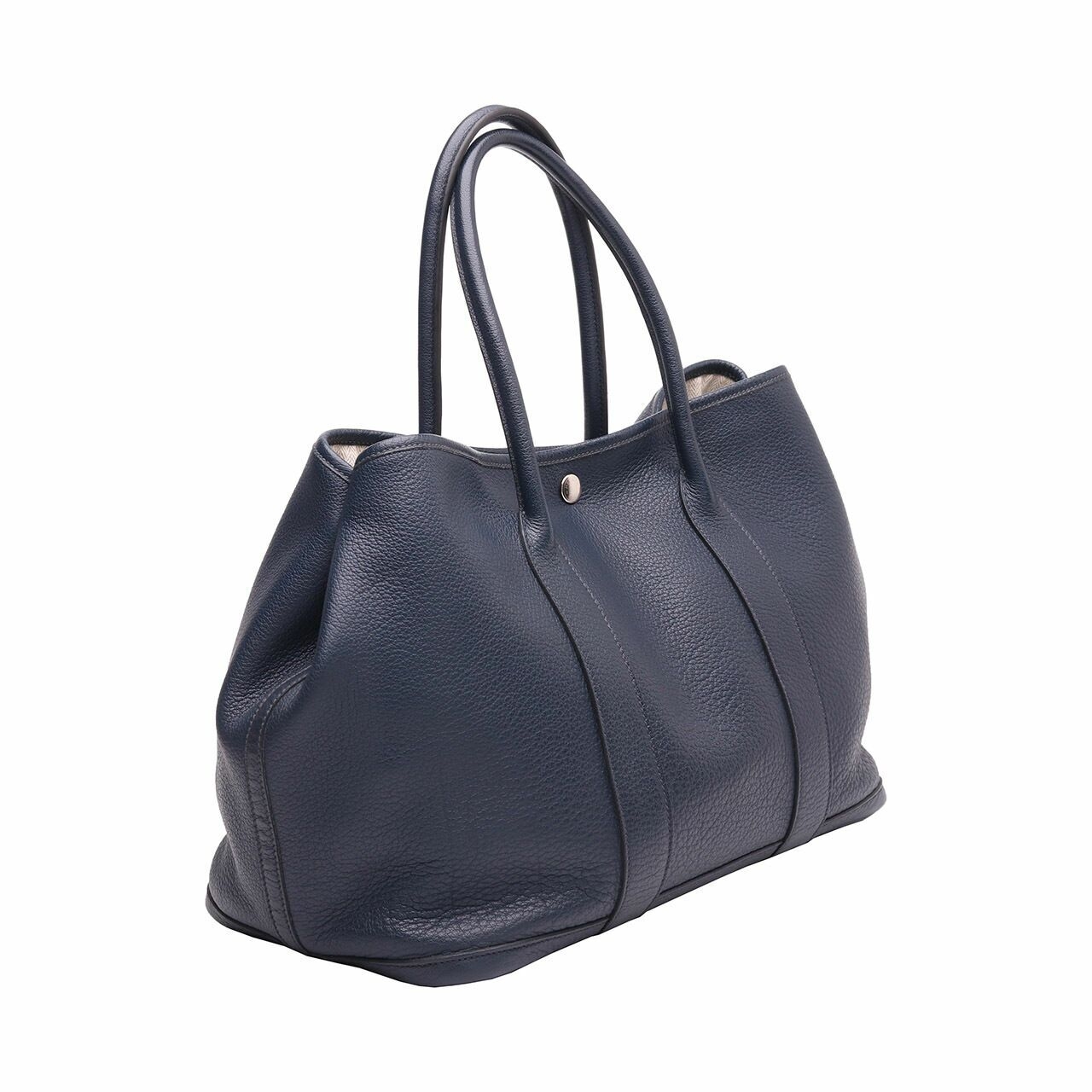 Hermes Garden Party PM Navy Togo Leather Hand Bag