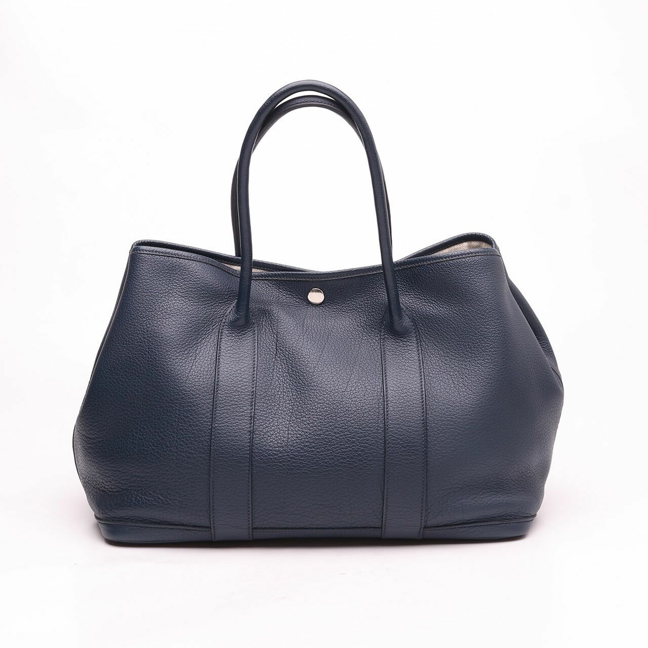 Hermes Garden Party PM Navy Togo Leather Hand Bag