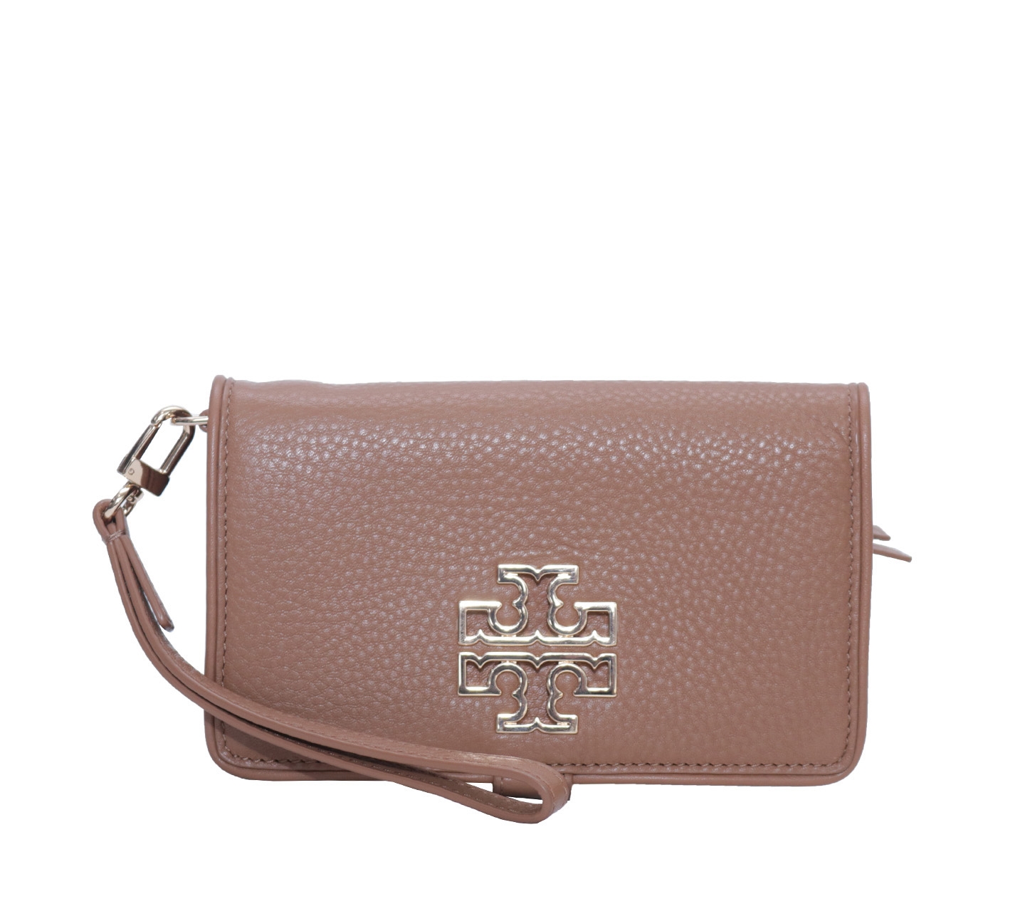 Tory Burch Brown Britten Drak Saddle Wallet