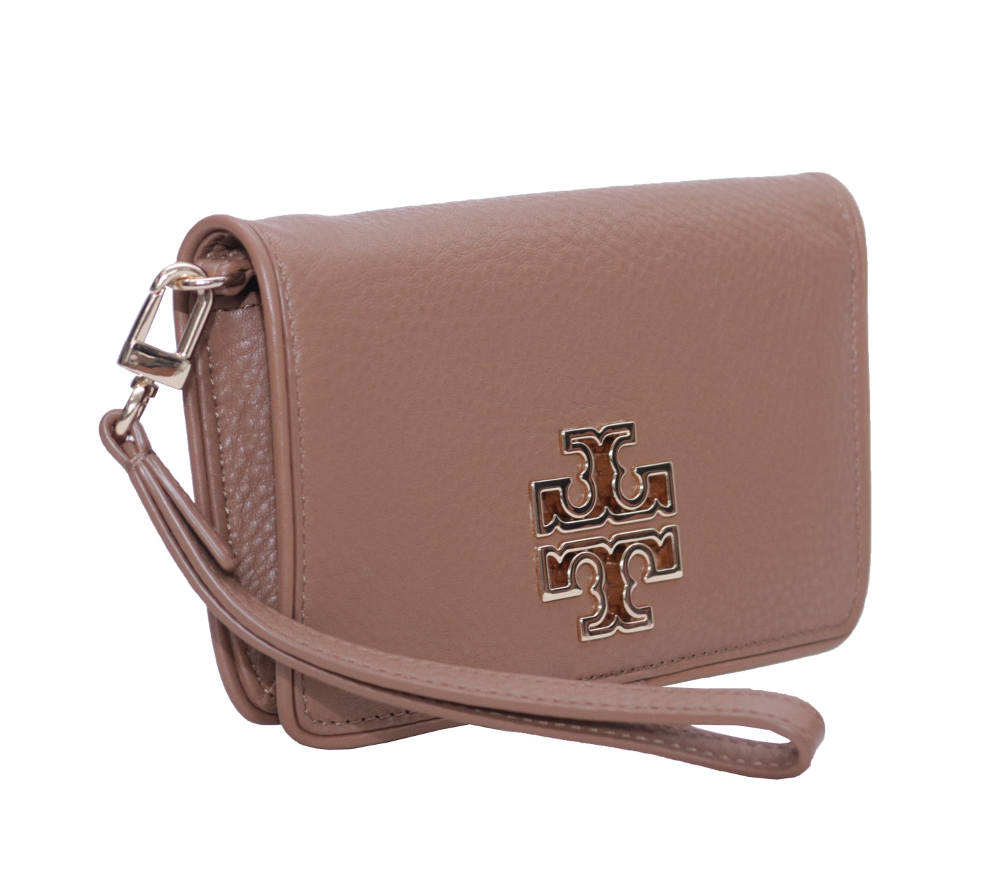 Tory Burch Brown Britten Drak Saddle Wallet