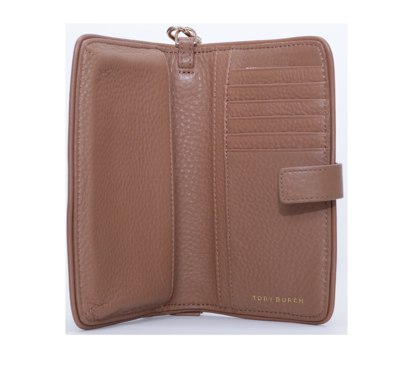 Tory Burch Brown Britten Drak Saddle Wallet