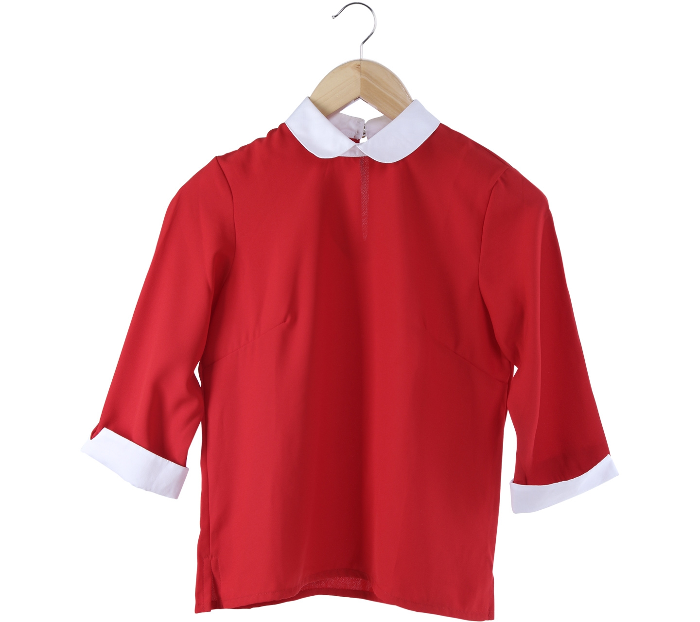 Cotton Ink Red And White Blouse