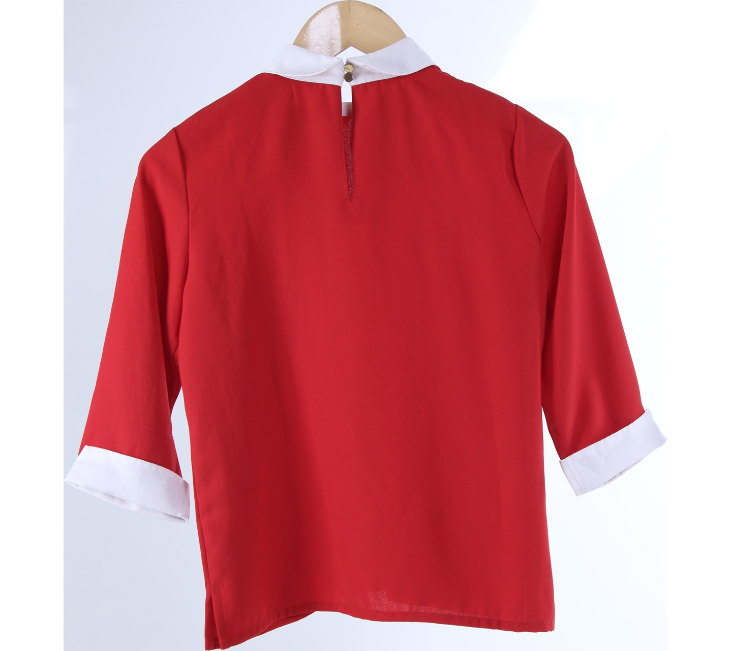 Cotton Ink Red And White Blouse