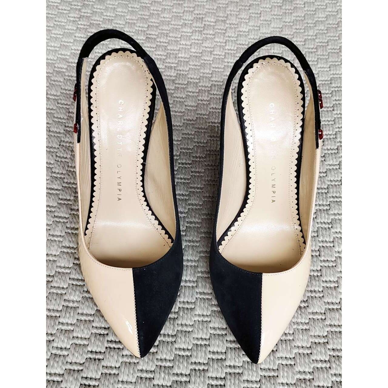 Charlotte Olympia Beige & Black Hands Up Heels