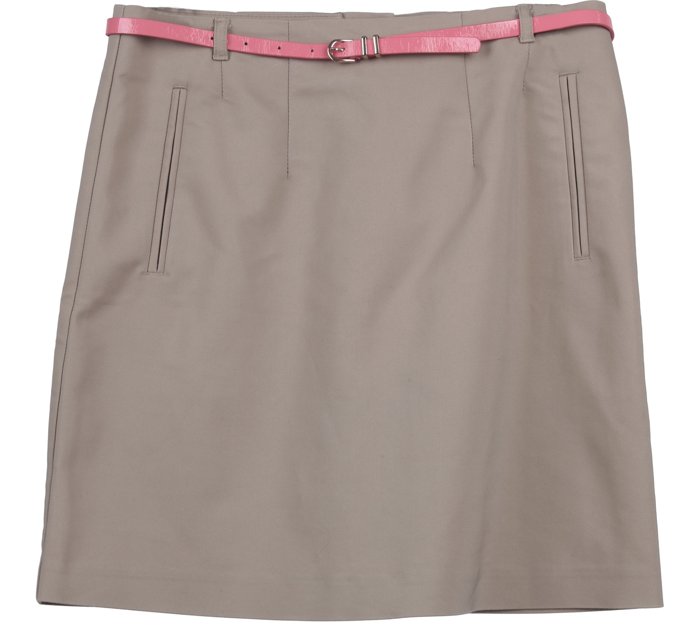 H&M Cream With Pink Belt Skirt