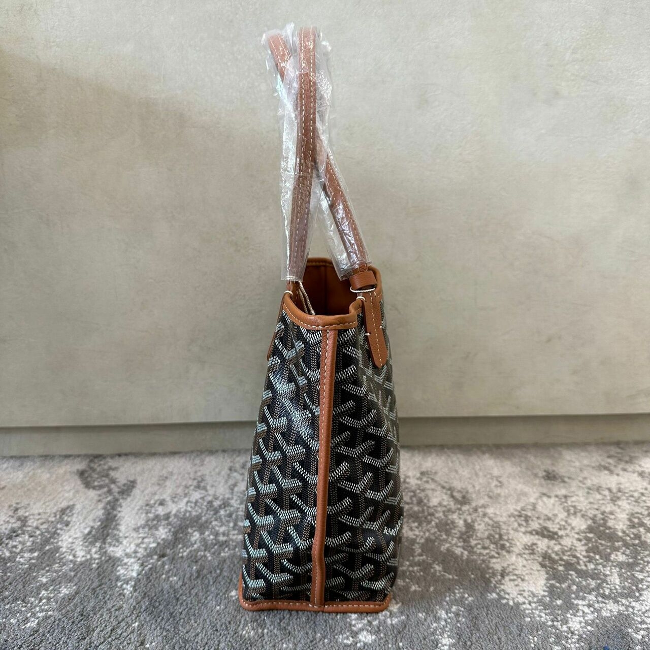 Goyard Mini Anjou Black/Tan Reversible Tote Bag