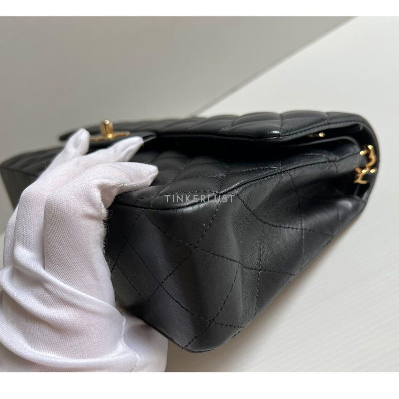 Chanel Classic Medium Black Lambskin #23 GHW Shoulder Bag