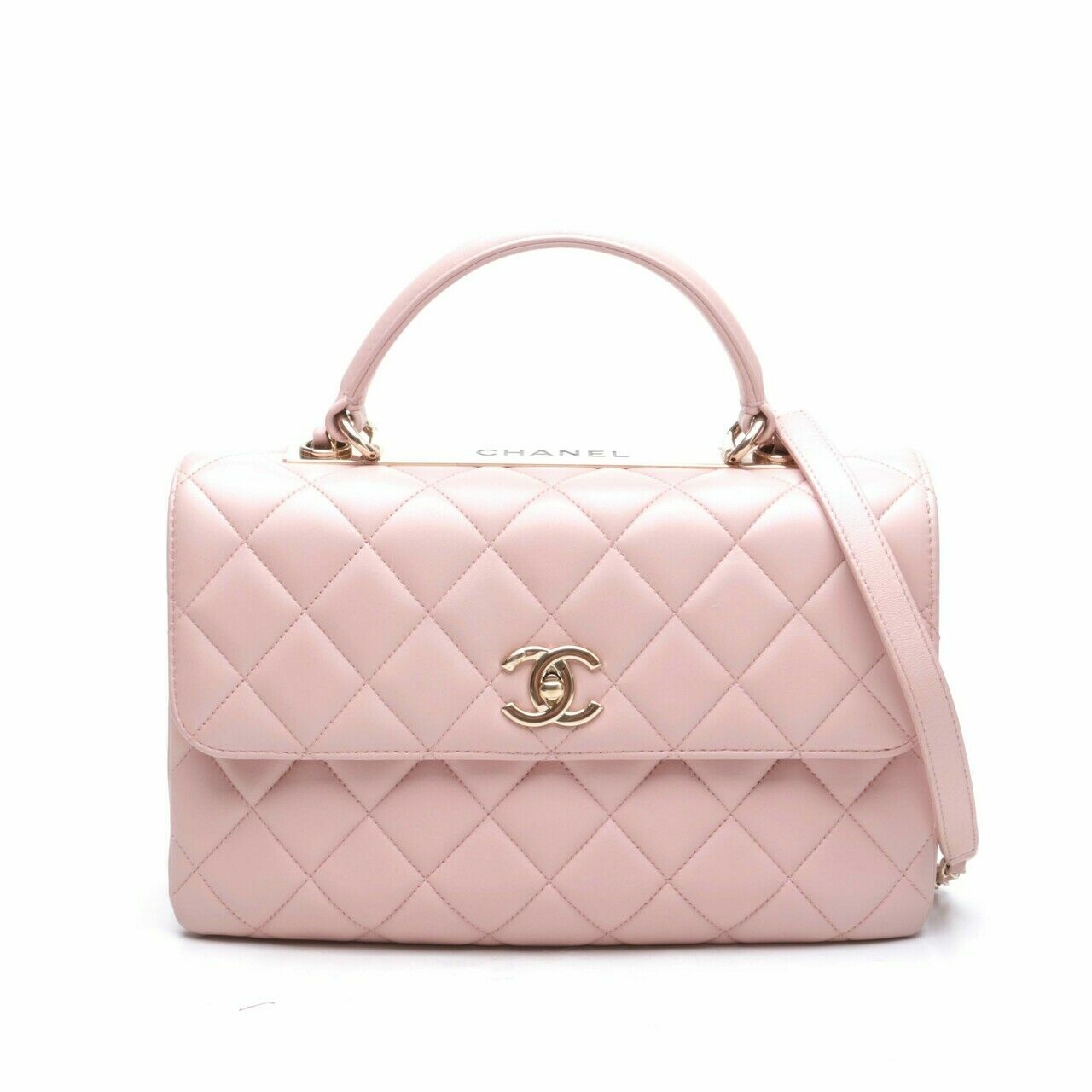 Chanel Pink Quilted Lambskin Leather Small Trendy CC Flap Bag