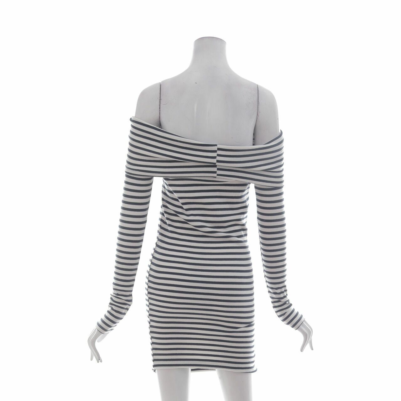 Zara Navy & White Stripes Turtle Neck Mini Dress