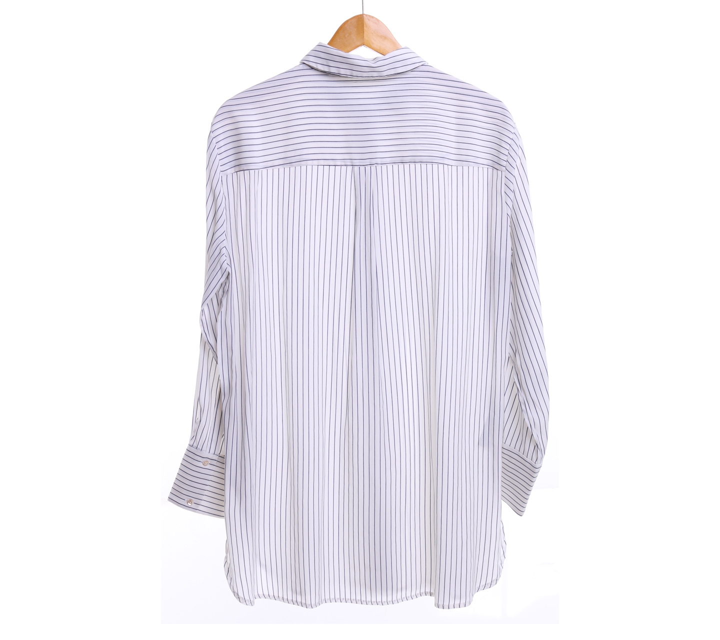 Mango White Striped Shirt