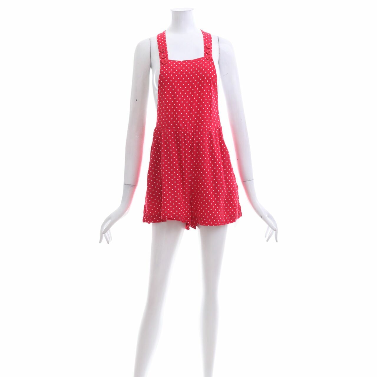 Cotton On Red Polkadot Overall Jumpsuit