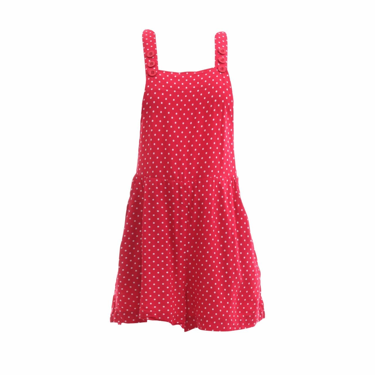 Cotton On Red Polkadot Overall Jumpsuit