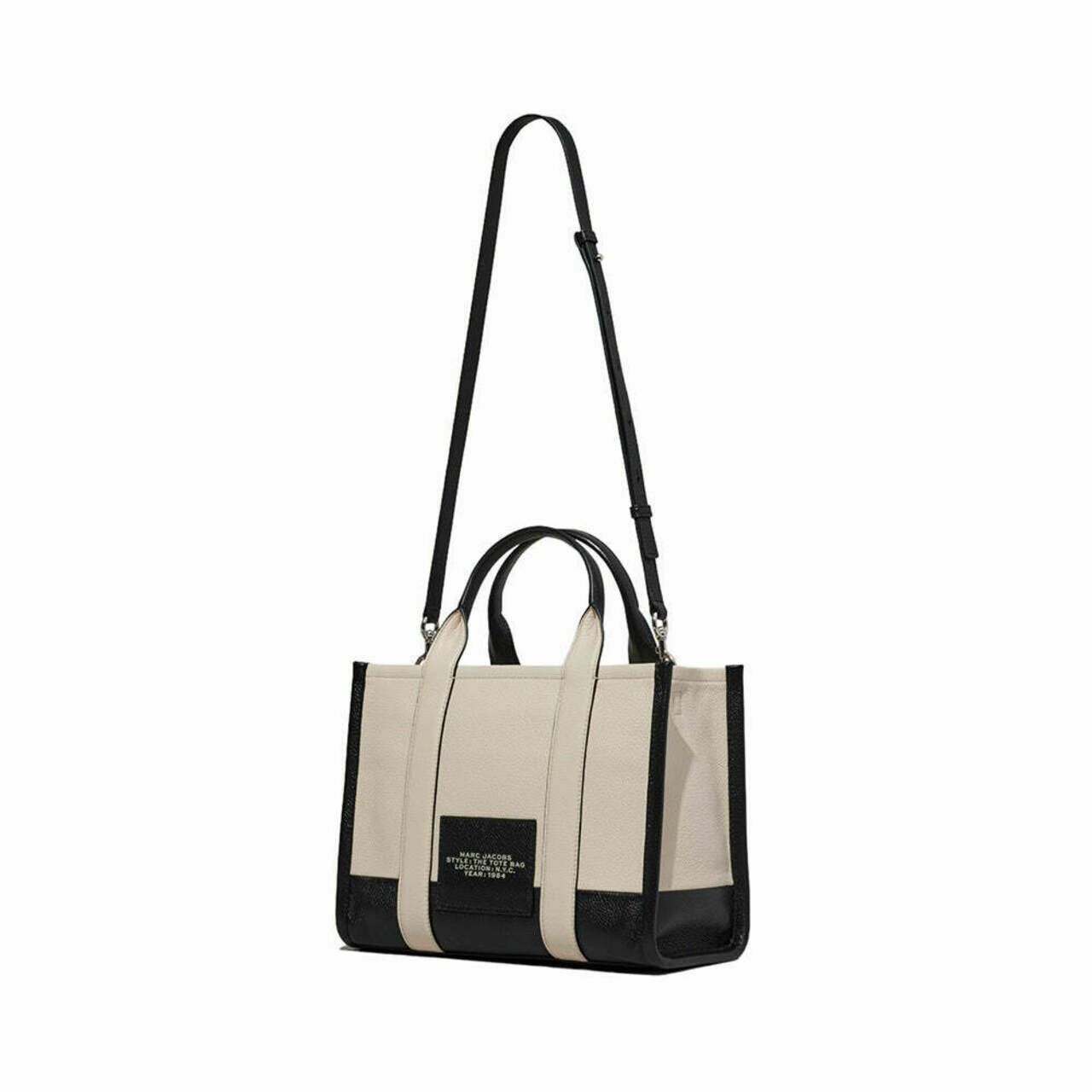 Marc Jacobs The Colorblock Grained Medium Tote Bag Ivory Multi