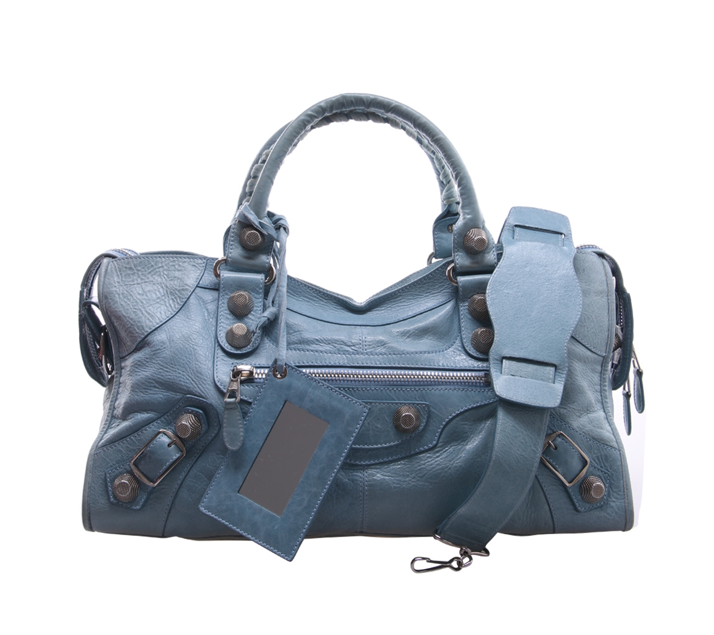 Balenciaga Blue Classic City Lambskin Satchel