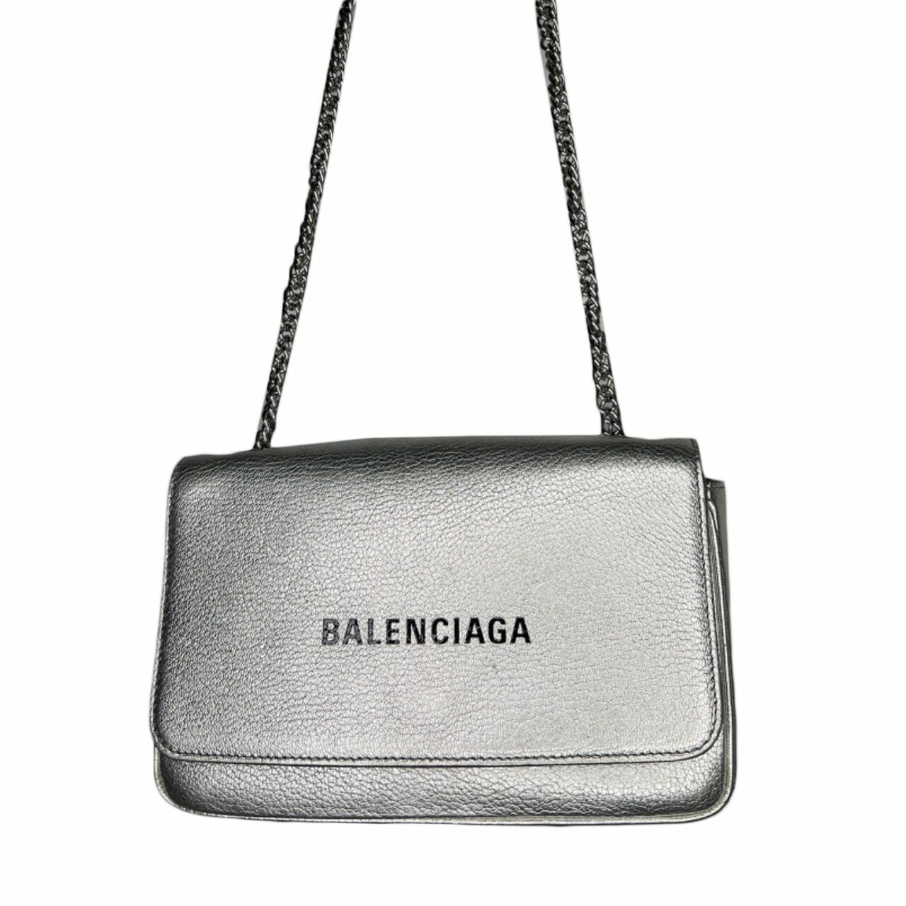 Balenciaga Silver Everyday L Chain Wallet Handbag