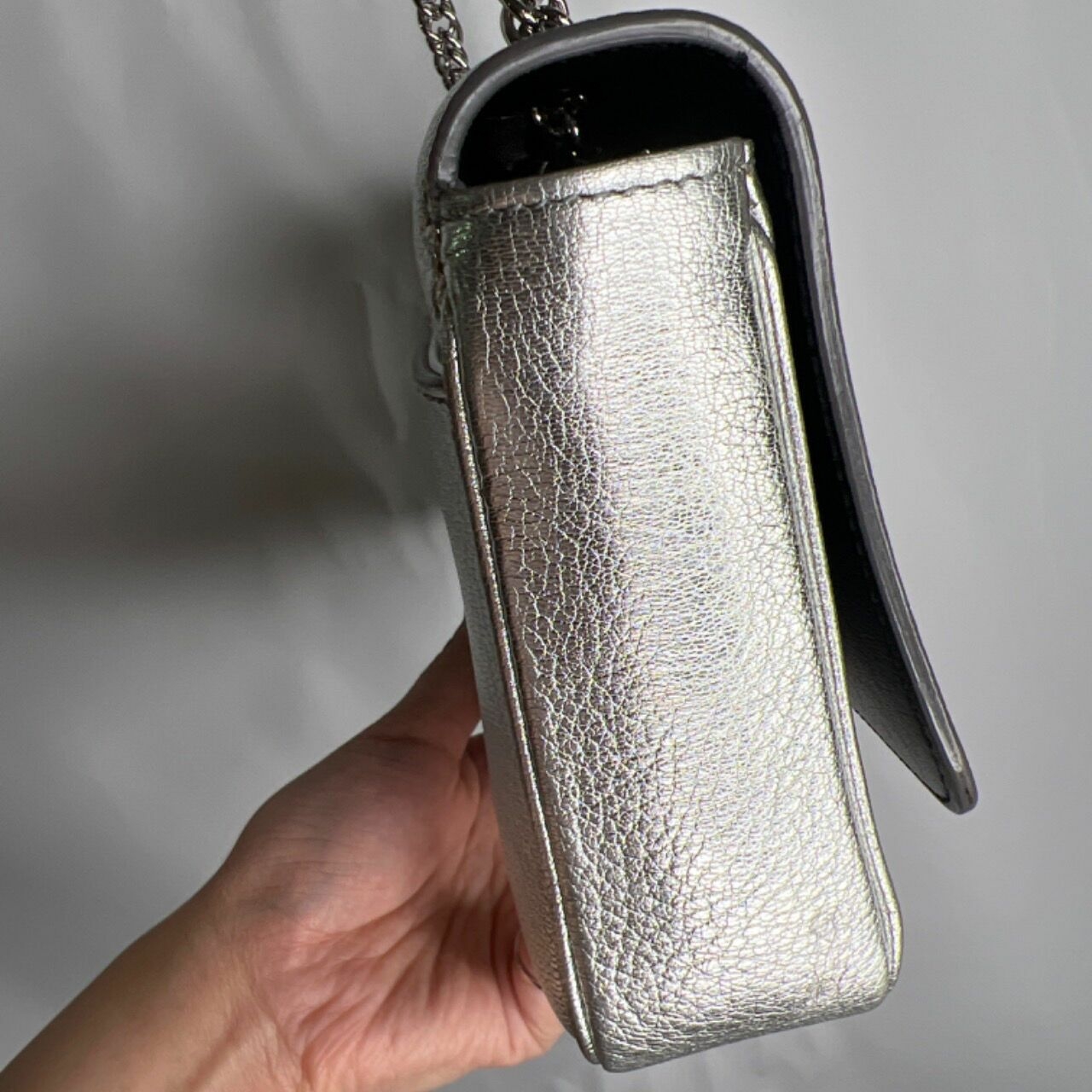 Balenciaga Silver Everyday L Chain Wallet Handbag