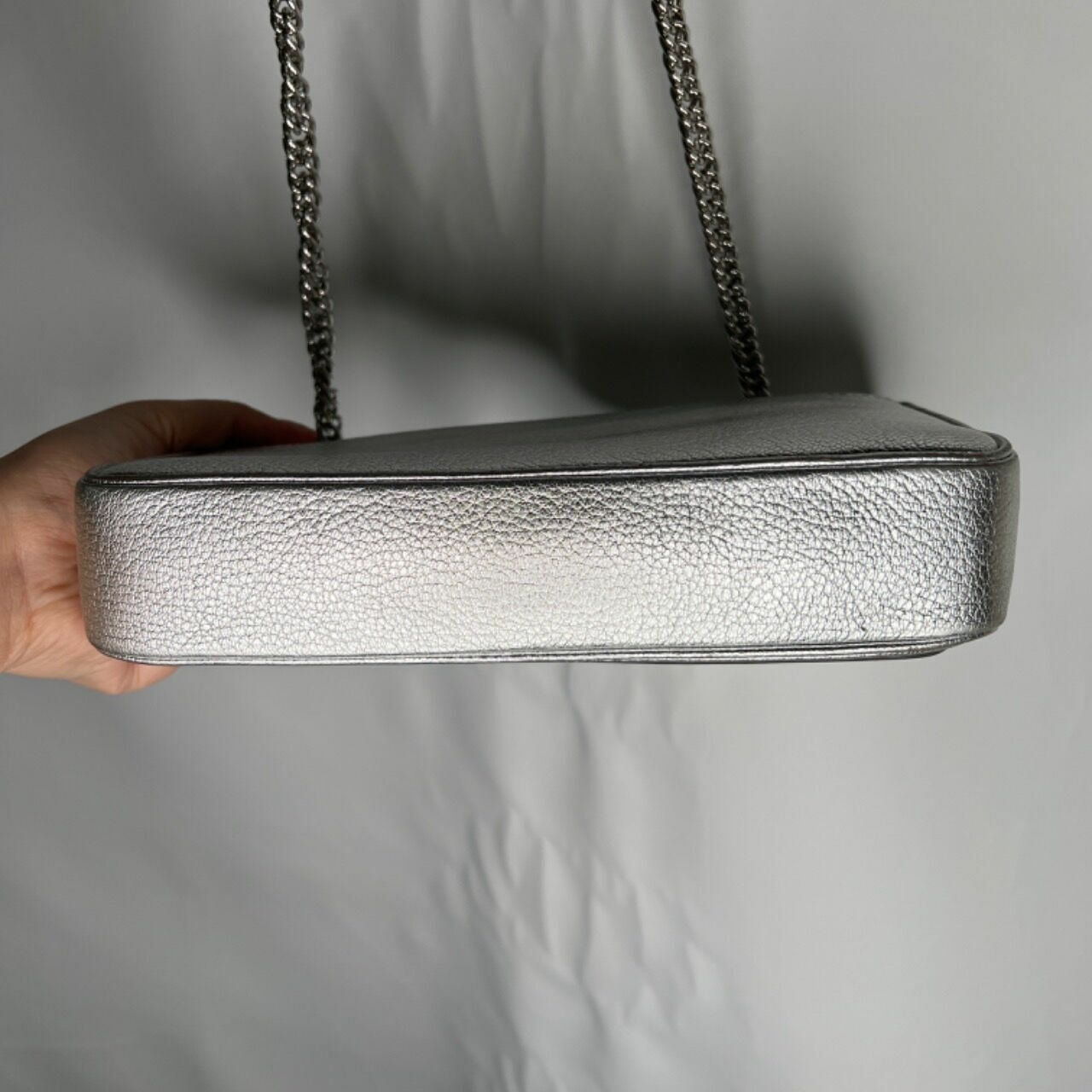 Balenciaga Silver Everyday L Chain Wallet Handbag