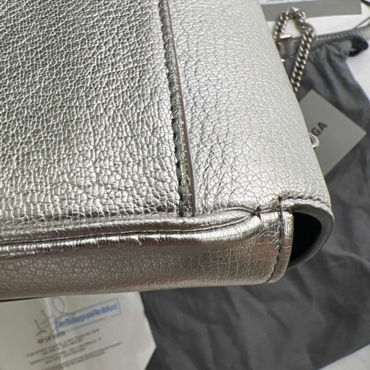 Balenciaga Silver Everyday L Chain Wallet Handbag