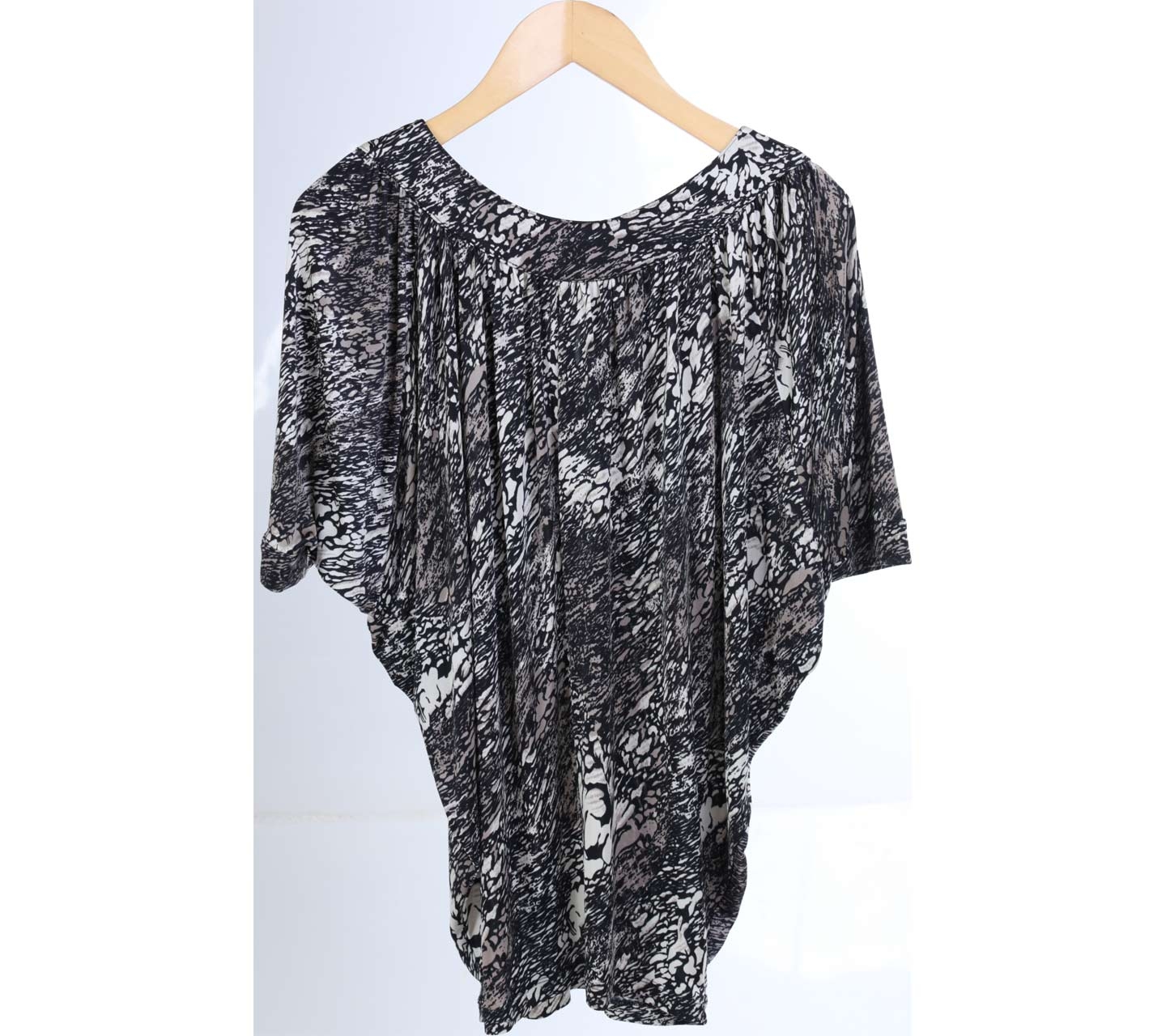 Mango Black And Cream Patterned Blouse