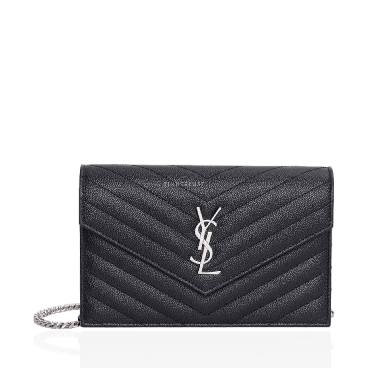 Saint Laurent Wallet on Chain 19cm in Black Caviar Leather SHW Sling Bag