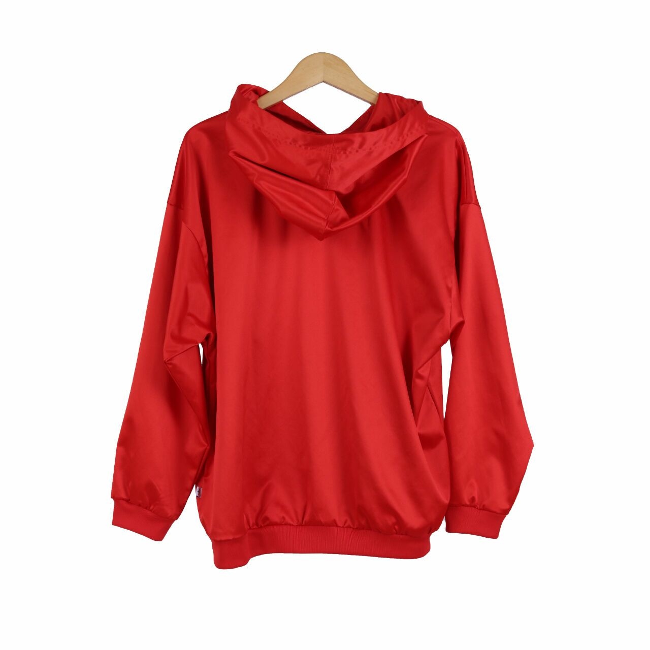 Adidas Satin Trefoil Red Hoodie Sweater