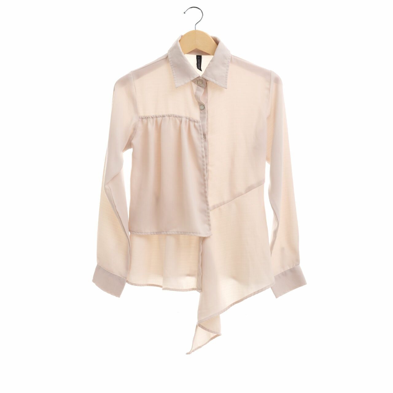 Wearstatuquo Beige Ruffle Shirt