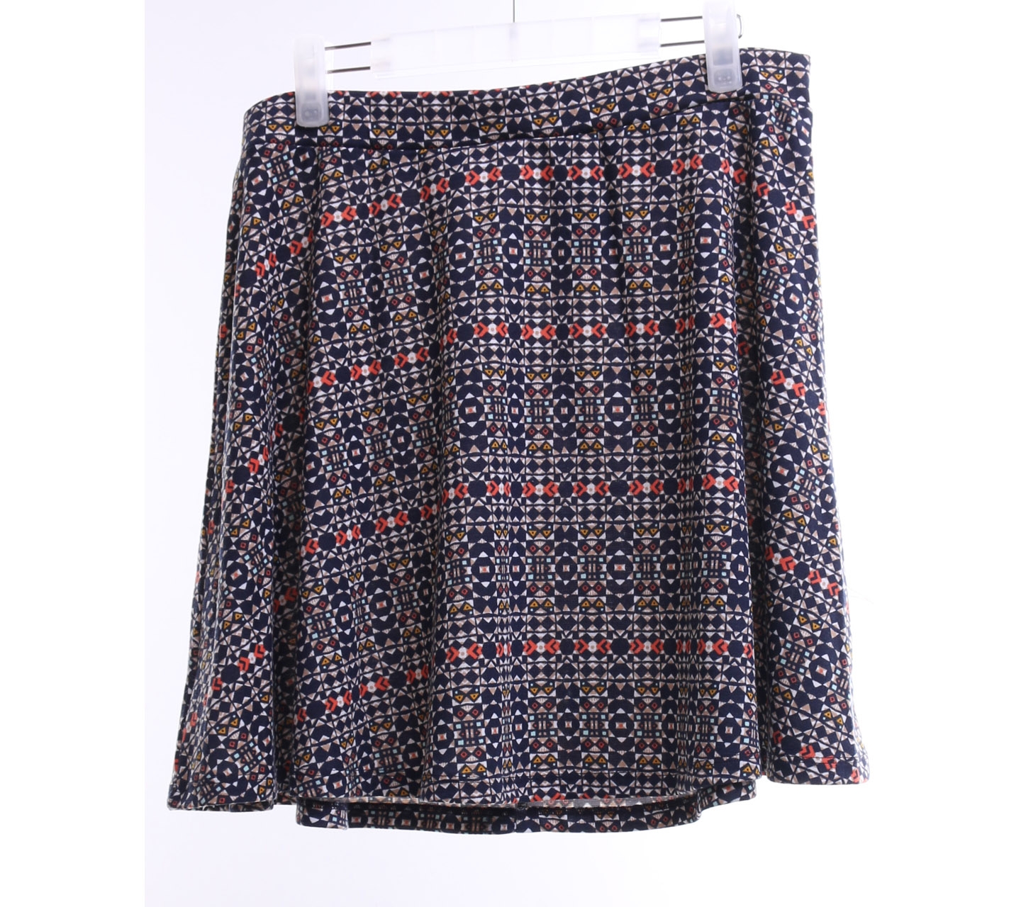 H&M Navy & Light Brown Pattern Mini Skirt