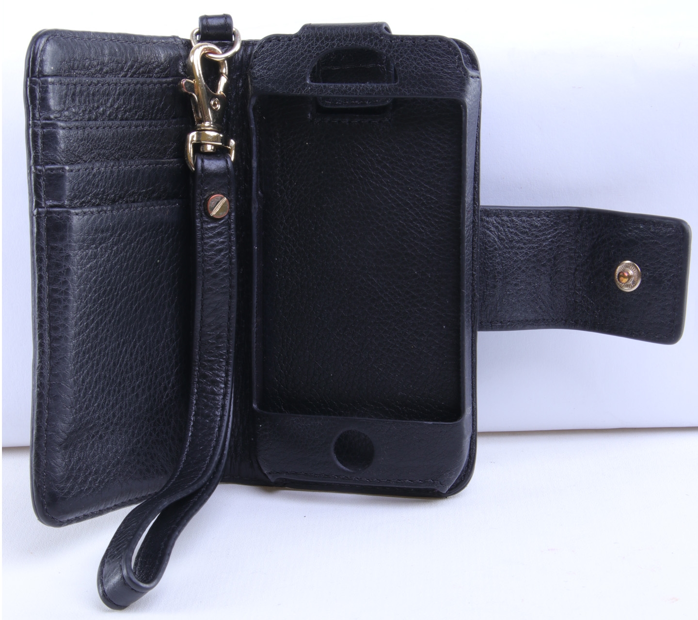 Tory Burch Black Amanda Leather Smartphone Wristlet For Iphone 5 Wallet Wallet