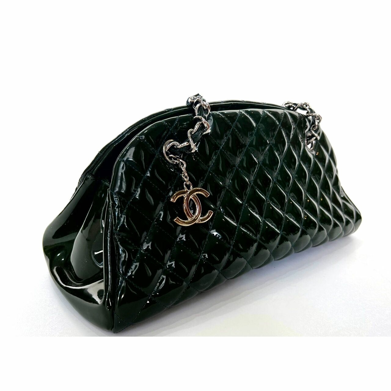 Chanel Mademoiselle Patent Bowling Bag Handbag