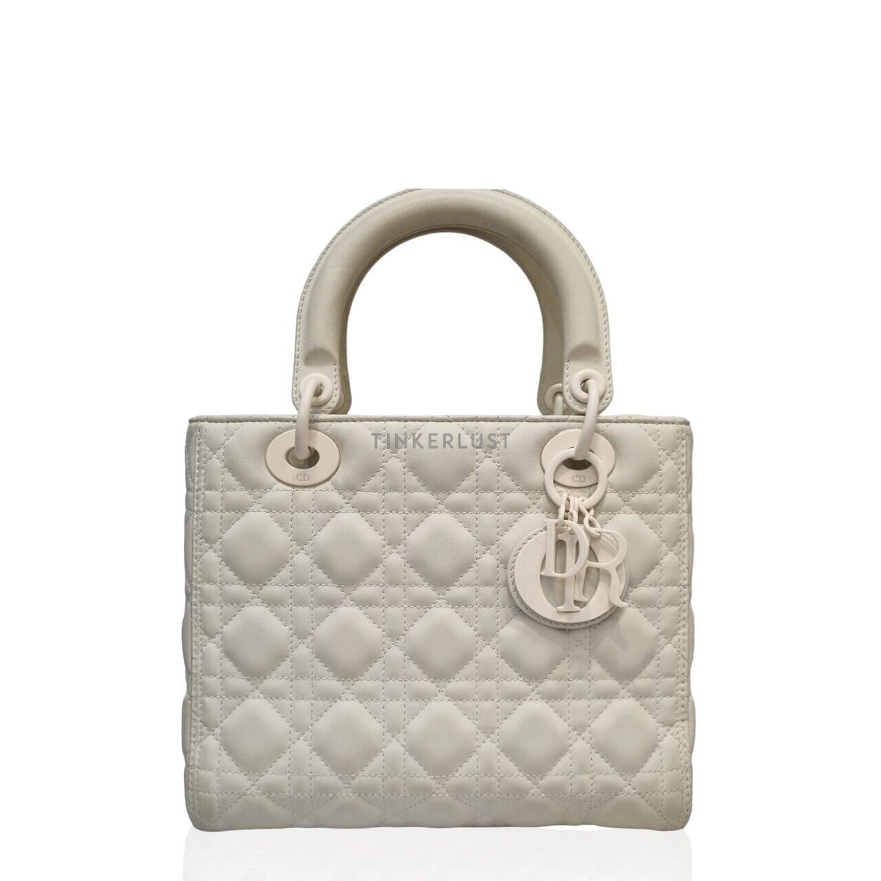 Christian Dior Lady Dior Ultra Matte White Medium 2019 Sacthel Bag