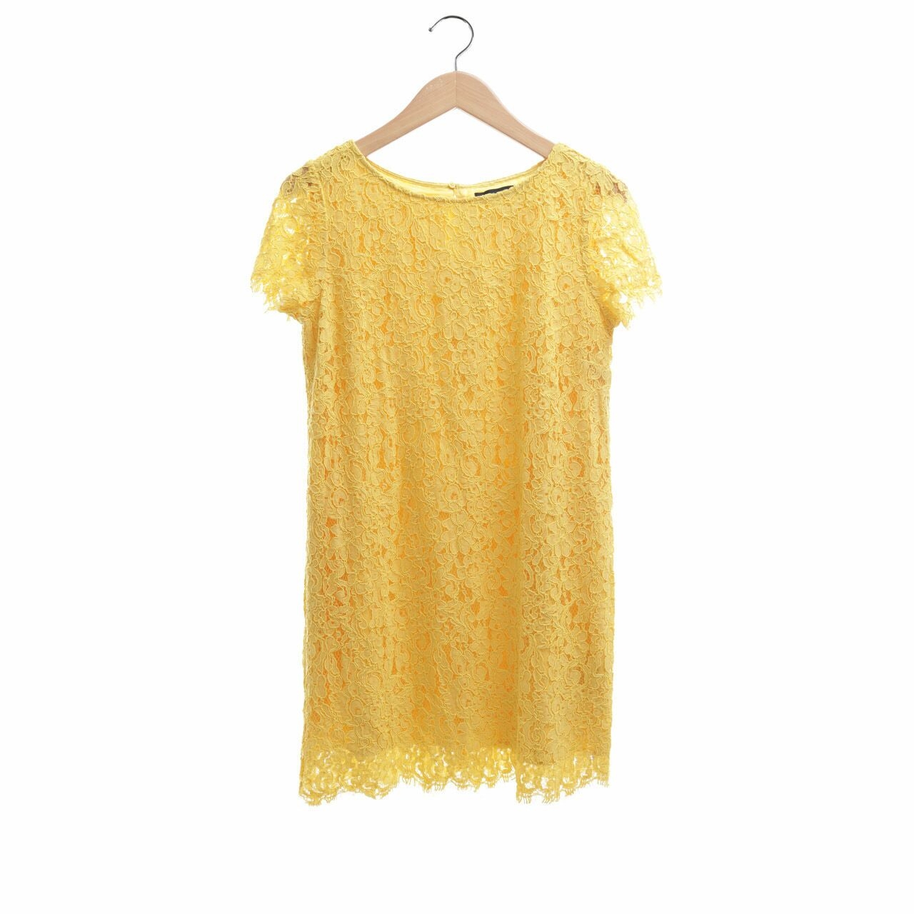 Zara Yellow Lace Mini Dress