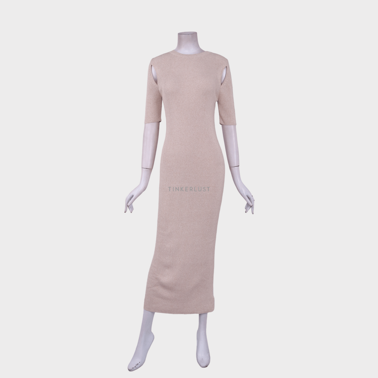 Topshop Nude Knit Long Dress