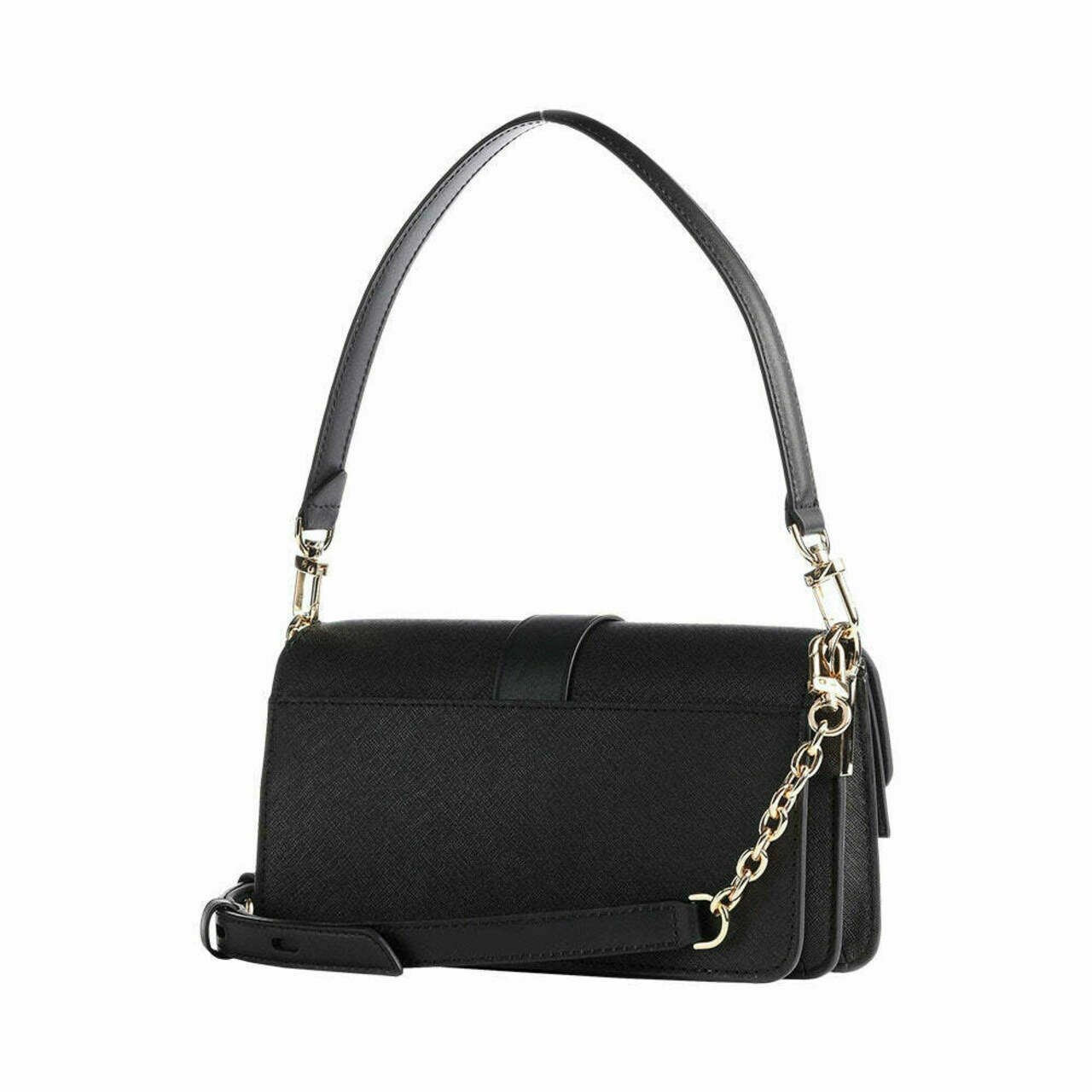 Michael Kors Greenwich Medium Saffiano Leather Shoulder Bag Black