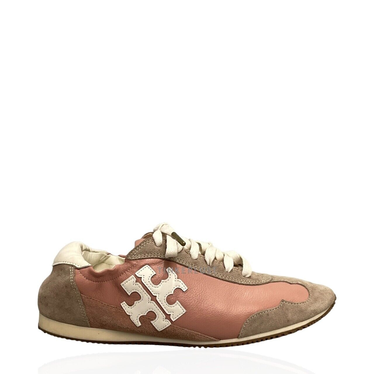 Tory Burch Vintage Double Trainer Leather Pink Sneakers