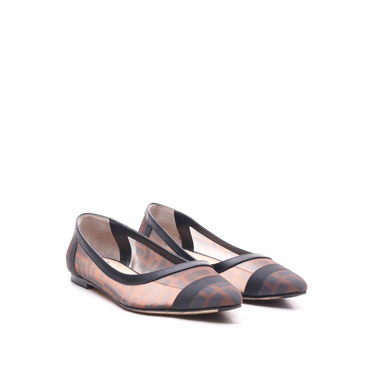 Fendi FF Colibri Mesh Ballet Flats Shoes