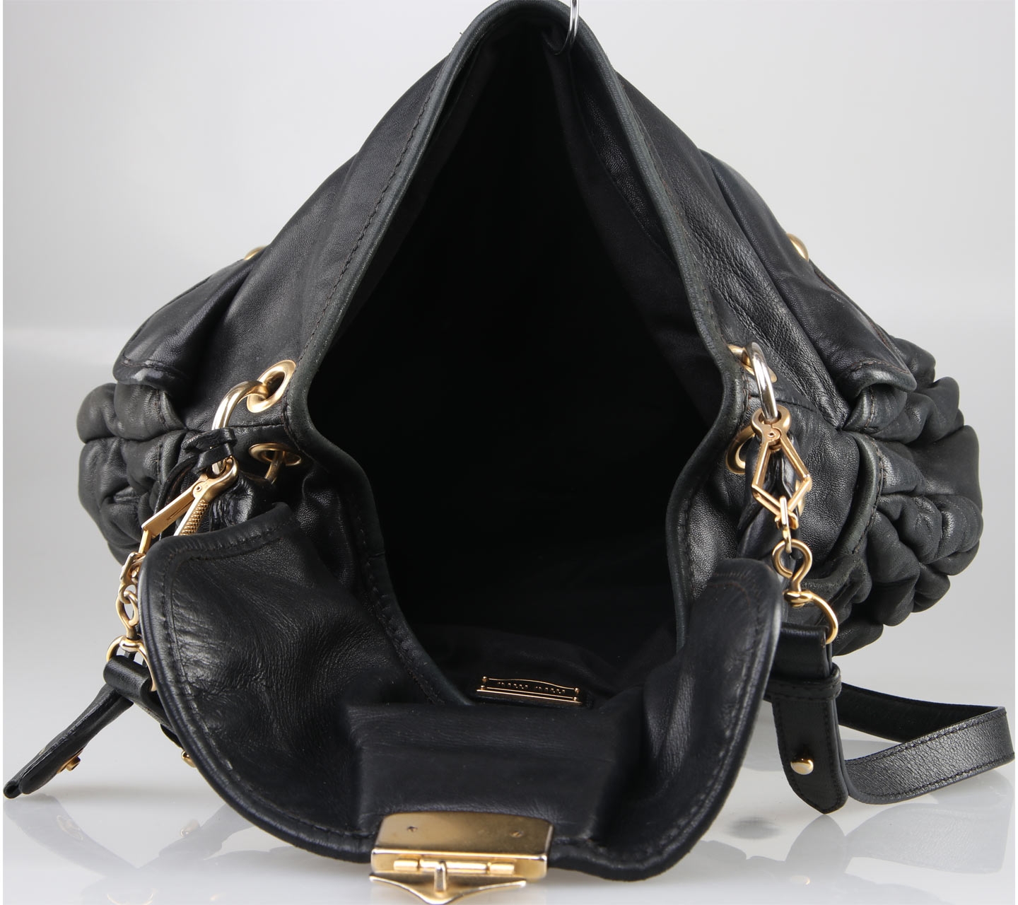 Miu Miu Black Matelasse Coffer Satchel