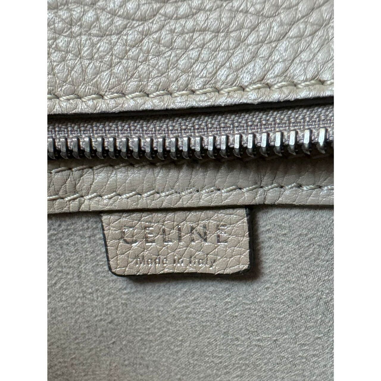 Celine Nano Luggage Grained Leather Dune SHW Satchel