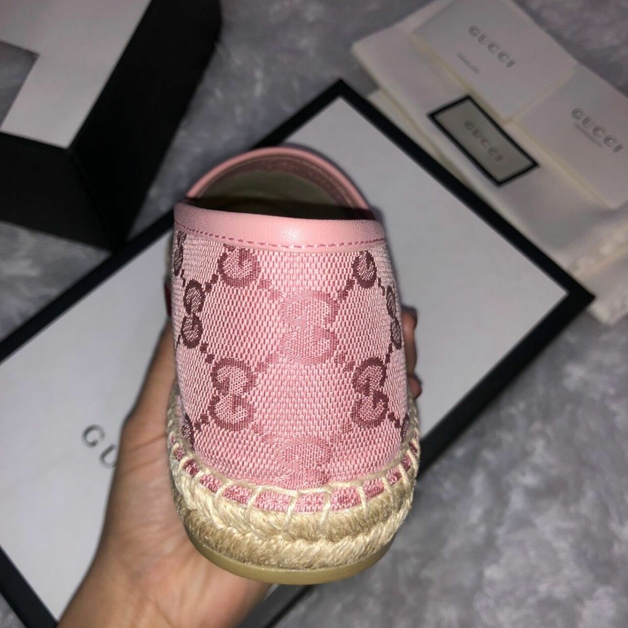 GG Canvas Espadrilles Pink